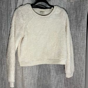 Abercrombie and Fitch white Sherpa sweater
